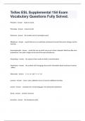 TeXes ESL Supplemental 154 Exam Vocabulary Questions Fully Solved&period;
