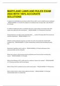  MARYLAND LAWS AND RULES EXAM 2024 WITH 100&percnt; ACCURATE SOLUTIONS