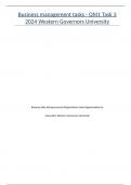 Business management tasks - Qht1 Task 3 2024 Western Governors University