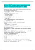 Digital SAT maths exam questions and answers correct and verified 100&percnt;