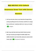DLC 410 DLC 410&colon; Cultural Awareness Exam Test with Correct Answers
