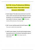 DLC102&colon; Army Professional Military Education Exam Test with Correct Answers 2024&sol;2025