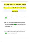 DLC 416 DLC 416&colon; Brigade Combat Team Exam Quiz Test with Verified Answers