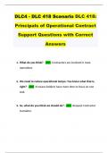 DLC4 - DLC 418 Scenario DLC 418&colon; Principals of Operational Contract Support Questions with Correct Answers