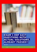 EXAM 1 EDF 6437 QUESTIONS WITH ACTUAL SOLUTIONS&comma; ALREADY PASSED&excl;&excl;