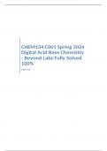 CHEM134 C001 Spring 2024 Digital Acid Base Chemistry - Beyond Labz Fully Solved 100&percnt;