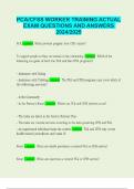 PCA&sol;CFSS WORKER TRAINING ACTUAL EXAM QUESTIONS AND ANSWERS 2024&sol;2025