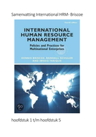 Samenvatting international human resource management (briscoe)