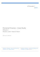 Personal Finance Coursework  (grade 76)