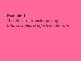 Examples hc transfer pricing