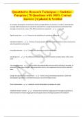 Quantitative Research Techniques &plus; Statistics - Peregrine &vert; 70 Questions with 100&percnt; Correct Answers &vert; Updated & Verified