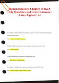 Human Relations Chapter 10 Q&A  Only Questions and Correct Answers  &vert; Latest Update &vert; A&plus;