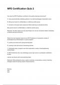 NPD Certification Quiz 2 Updated 2026&sol;2027 Questions with Expert-Verified Answers