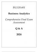 &lpar;JHU&rpar; BU&period;520&period;601 Business Analytics Comprehensive Final Exam Assessment Q & A 2024