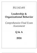 &lpar;JHU&rpar; BU&period;142&period;601 Leadership & Organizational Behavior Comprehensive Final Exam Assessment 