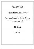 &lpar;JHU&rpar; BU&period;510&period;601 Statistical Analysis Comprehensive Final Exam Assessment Q & A 2024&period;