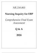 &lpar;JHU&rpar; NR&period;210&period;803 Nursing Inquiry for EBP Comprehensive Final Exam Assessment Q & A