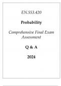 &lpar;JHU&rpar; EN&period;553&period;420 Probability Comprehensive Final Exam Assessment Q & A 2024