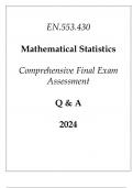 &lpar;JHU&rpar; EN&period;553&period;430 Mathematical Statistics Comprehensive Final Exam Assessment Q & A