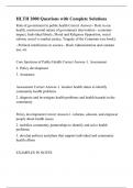 HLTH 2000 Questions with Complete Solutions