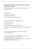 NSGD 3216 Nursing in Research Practice Questions with Correct Answers