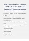 Dental Pharmacology Exam 1&colon; Chapters 1&comma;2&comma;3 Questions with 100&percnt; Correct Answers &vert; 2024 &vert; Verified and Approved