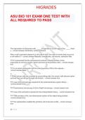  ASU BIO 181 EXAM ONE TEST WITH ALL REQUIRED TO PASS