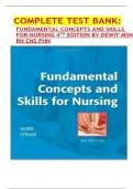 COMPLETE TEST BANK&colon; FUNDAMENTAL CONCEPTS AND SKILLS  FOR NURSING 4TH EDITION BY DEWIT MSN  RN CNS PHN latest update 