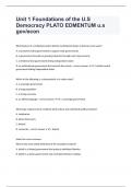 Unit 1 Foundations of the U&period;S Democracy PLATO EDMENTUM u&period;s gov&sol;econ passed