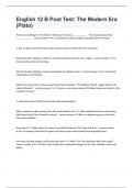 English 12 B Post Test&colon; The Modern Era &lpar;Plato&rpar;well answered