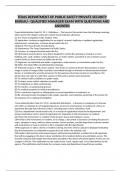 TEXAS DEPARTMENT OF PUBLIC SAFETY PRIVATE SECURITY BUREAU - QUALIFIED MANAGER EXAM WITH QUESTIONS AND ANSWERS