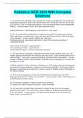 Pediatrics HESI 2024 With Complete  Solutions