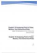 English 10 Analyzing Point of View&colon; Mastery Test Edmentum&sol;Plato passed