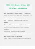 NSCA CSCS Chapter 12 Exam Q&A 100&percnt; Pass &vert; Latest Update