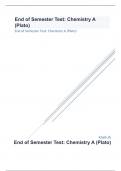 End of Semester Test&colon; Chemistry A &lpar;Plato&rpar; with complete solutions
