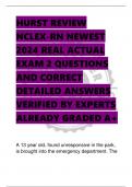 HURST REVIEW  NCLEX-RN NEWEST  2024 REAL ACTUAL  EXAM 2 QUESTIONS  AND CORRECT  DETAILED ANSWERS  VERIFIED BY EXPERTS  ALREADY GRADED A&plus;