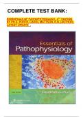 COMPLETE TEST BANK&colon; ESSENTIALS OF PATHOPHYSIOLOGYCOMPLETE TEST BANK&colon; ESSENTIALS OF PATHOPHYSIOLOGY&comma; 4TH EDITION BY PH&period;D&period; PORTH&comma; CAROL MATTSON&comma; R&period;N&period; &lpar;AUTHOR&rpar; LATEST UPDATE  &period; 