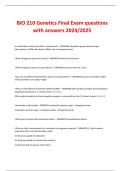 BIO 210 Genetics Final Exam questions  with answers 2024&sol;2025