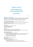 Spector - Summated Rating Scale Construction: An Introduction - Samenvatting
