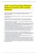AQA A Level Psychology Research Methods Questions With Updated Solutions&period;