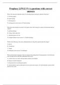Prophecy LPN&sol;LVN A questions with correct answers