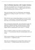 Sales Certification Questions with Complete Solutions
