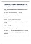 Pesticides and herbicides Questions & correct answers&period;