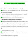 PLTW IED Final Exam Study Guide 2024 Questions and Answers Latest &lpar;2024 &sol; 2025&rpar; &lpar;Verified Answers&rpar;