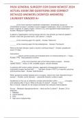 PAEA GENERAL SURGERY EOR EXAM NEWEST 2024  ACTUAL EXAM 200 QUESTIONS AND CORRECT  DETAILED ANSWERS &lpar;VERIFIED ANSWERS&rpar;  &vert;ALREADY GRADED A&plus;