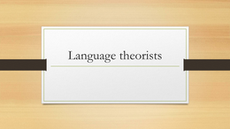Language theorists 