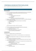 Criminologische psychologie &lpar;16&sol;20&rpar; volledig &lpar;reader&plus;notities&plus;lessen&rpar; met examenvragen