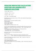 Pediatric Medication Calculations Questions and Answers with complete solutions 