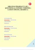 ARKANSAS   EXAM PACK &vert; QUESTIONS & ANSWERS &lpar;VERIFIED&rpar; &vert; LATEST UPDATE &vert; GRADED A&plus;