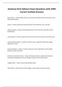 Anatomy SLCC Salloum Exam Questions with 100&percnt; Correct Verified Answers
